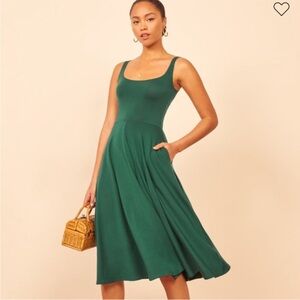Reformation Rou Green Knit Dress Womens Size XS